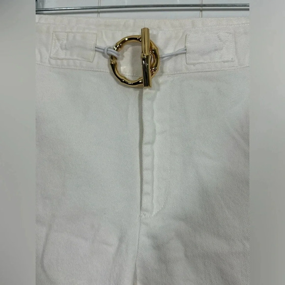 Lauren Jeans Co. White Cotton Stretch Jeans pants SZ 8 Buckle Accent - Picture 3 of 16